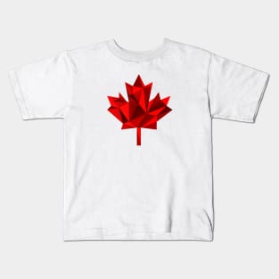 Low Poly Maple Leaf - Canada Flag Kids T-Shirt
